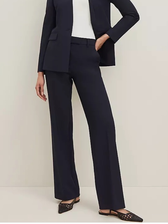 Ann Taylor Pants - Ann Taylor Navy Straight-Leg Work Trousers